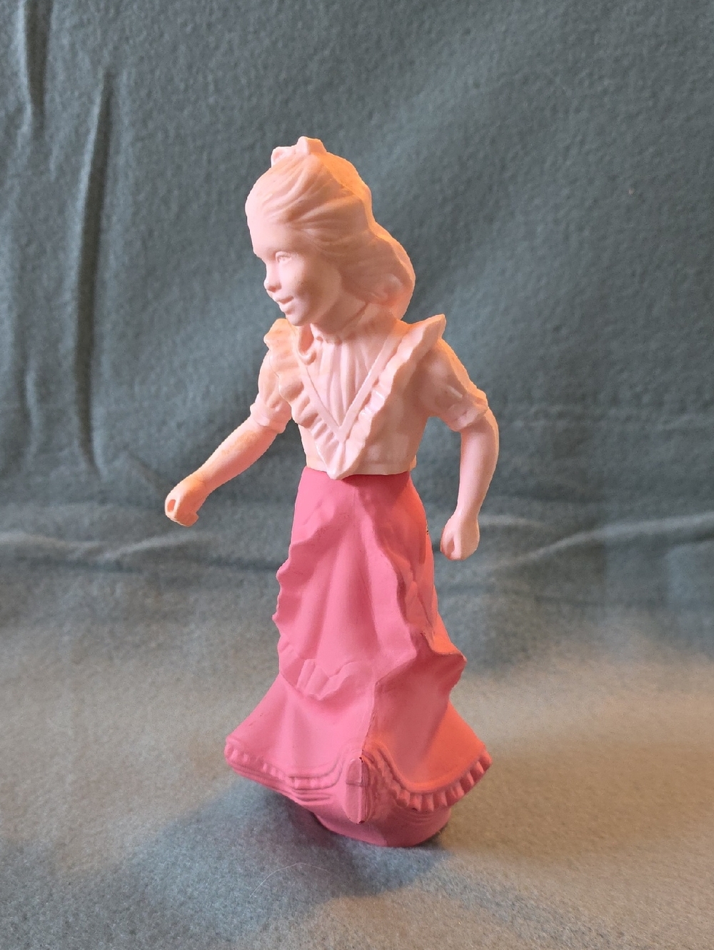 Avon Pink and Cream Vintage Style Perfume Decantor- Girl Statue.